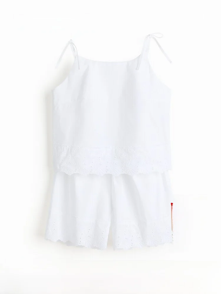 H&M Home2026 Summer New Women's Hollow Embroidered Cotton Sleepwear Set Comfortable Breathable Soft Cotton Pajamas
H&M Home2026 Summer New Women's Hollow Embroidered Cotton Sleepwear Set Comfortable Breathable Soft Cotton Pajamas