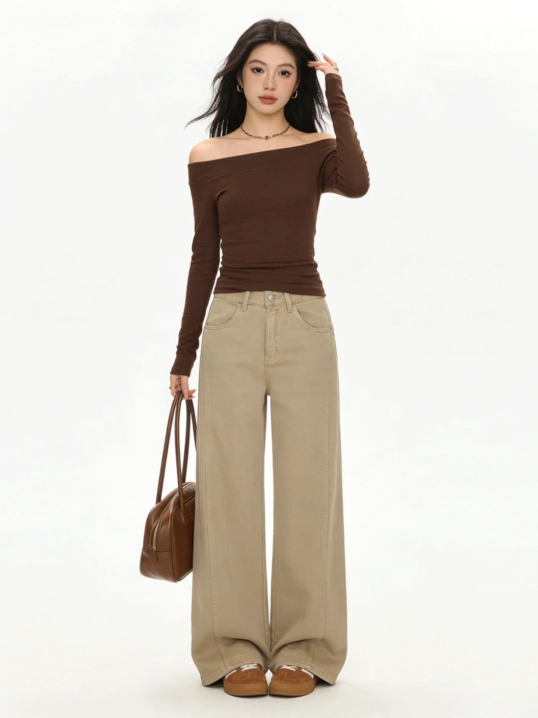 Laid-ba Wide Leg Soft Denim High Waist Slimming Loose Floor-Length Pants Early Spring New Sle 2026 Khaki Color Korean S...
Laid-ba Wide Leg Soft Denim High Waist Slimming Loose Floor-Length Pants Early Spring New Sle 2026 Khaki Color Korean S...