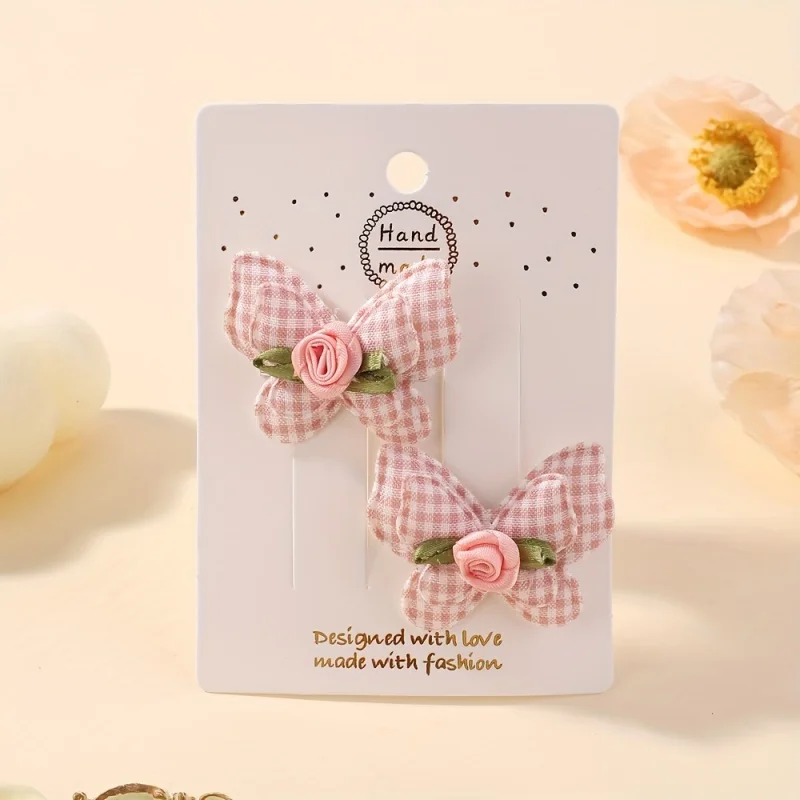 2pcs/set Cute Plaid Flower Butterfly Hair Clips for Women Girls Fresh Spring Summer Handmade Hairpins Headwear Hair Accessories
2pcs/set Cute Plaid Flower Butterfly Hair Clips for Women Girls Fresh Spring Summer Handmade Hairpins Headwear Hair Accessories