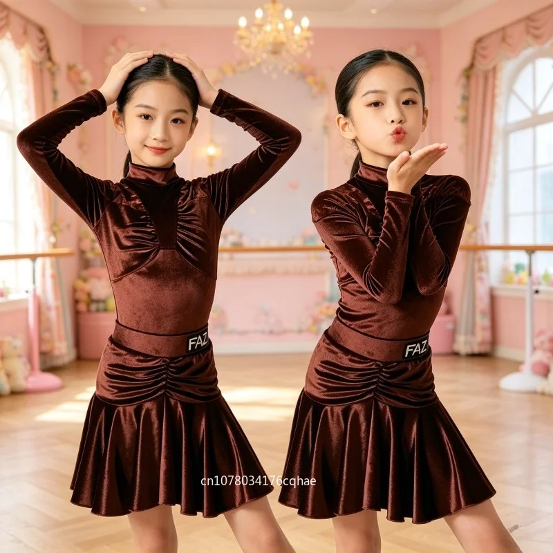Girls Velvet Latin Dance Dress Kids Modern Ballroom Salsa Tango Practice Stage Performance Costume Performance Accessories Zym
Girls Velvet Latin Dance Dress Kids Modern Ballroom Salsa Tango Practice Stage Performance Costume Performance Accessories Zym