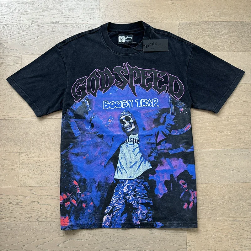 High Street Godspeed Rock Skeleton Print T-shirts Men Women Hip Hop Fashion T-shirt God Speed Tees Tops
High Street Godspeed Rock Skeleton Print T-shirts Men Women Hip Hop Fashion T-shirt God Speed Tees Tops