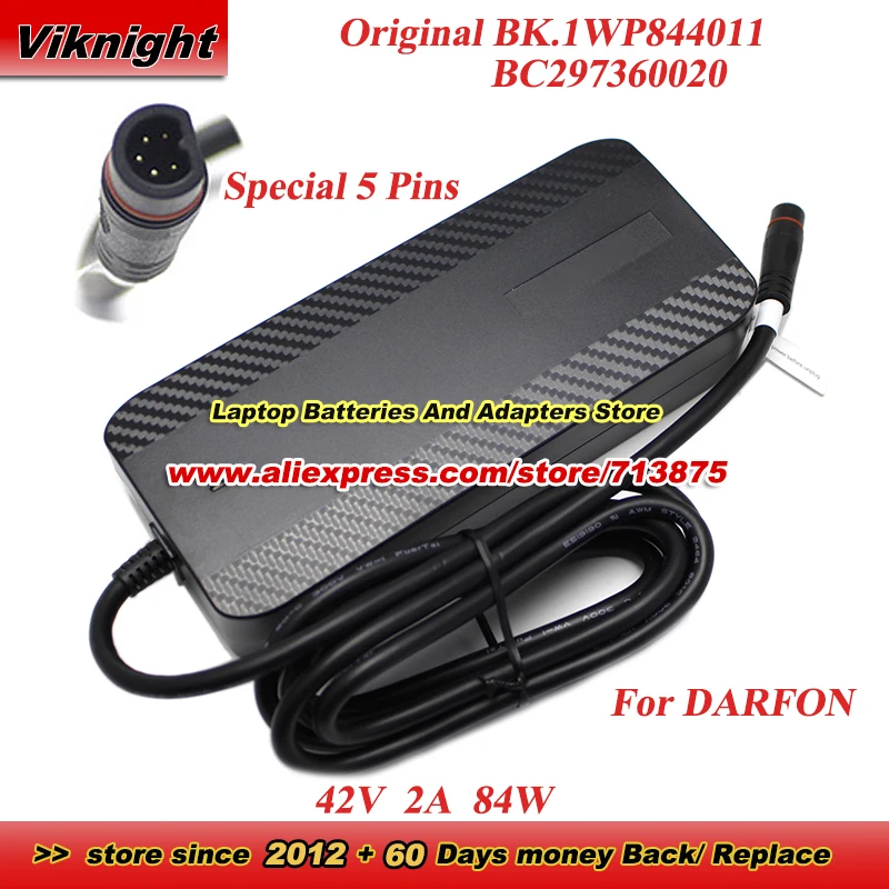 42V 2A 84W Original AC Adapter Charger BC297360020 BK.1WP844011 Power Adapter with Special 5 Pins
42V 2A 84W Original AC Adapter Charger BC297360020 BK.1WP844011 Power Adapter with Special 5 Pins