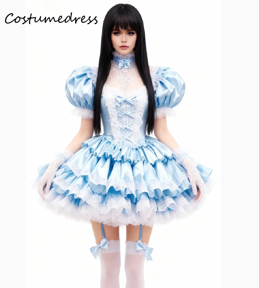 Gorgeous Blue Cosplay Dress Frilly Puff Sleeve Short Evening Dress Sexy Korean Role Play Costume Prom Dress 2026 Lolita Birthday
Gorgeous Blue Cosplay Dress Frilly Puff Sleeve Short Evening Dress Sexy Korean Role Play Costume Prom Dress 2026 Lolita Birthday