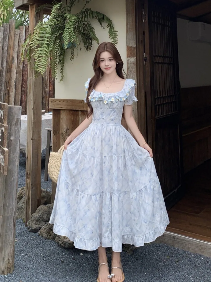 plus Size Floral Print Puff Sleeve A-Line Dress Women's Summer New Holiday Style Tea Break Square Collar Long Dress
plus Size Floral Print Puff Sleeve A-Line Dress Women's Summer New Holiday Style Tea Break Square Collar Long Dress