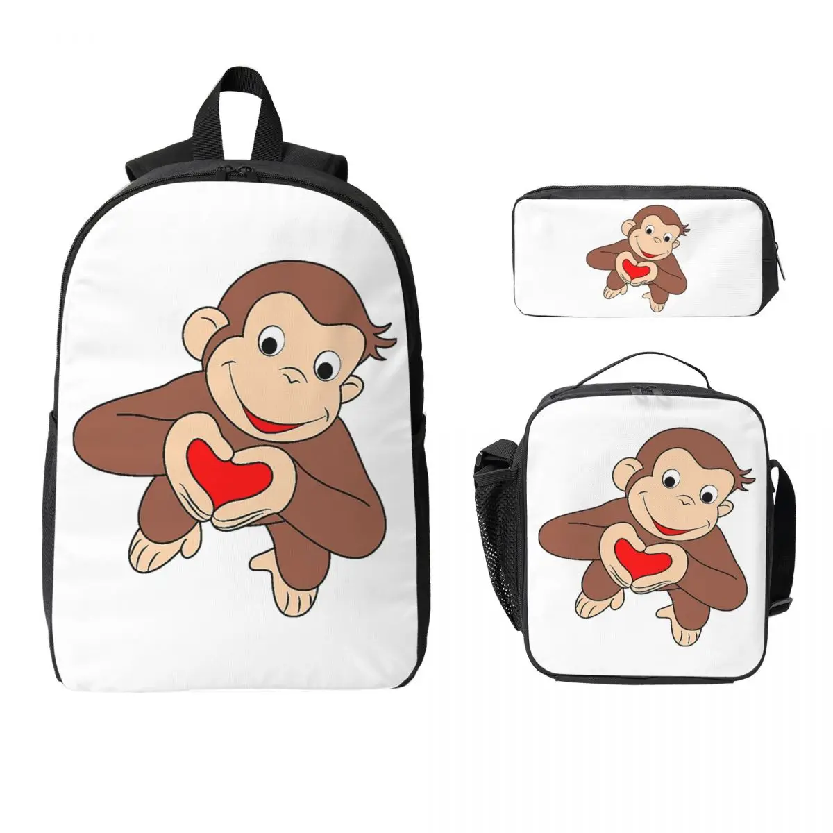 Curious George Is All Heart Backpack Boys Girls BookBag School Bag Computer Shoulder Bags 3ps Insulated Lunch Bag Pencil Case
Curious George Is All Heart Backpack Boys Girls BookBag School Bag Computer Shoulder Bags 3ps Insulated Lunch Bag Pencil Case