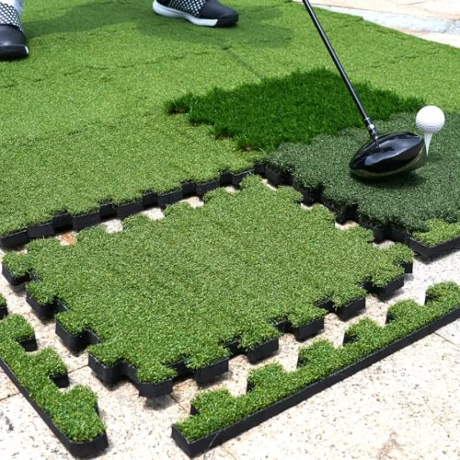 Tri-Turf Golf Hitting Mat Premium Indoor/Outdoor/Backyard Golfing Practice Mat for Home Golf Simulators, Thick EVA Foam Base & Tri-Turf Tiles Rough Driving Course Grass, Gift for Avid Golfers
Tri-Turf Golf Hitting Mat Premium Indoor/Outdoor/Backyard Golfing Practice Mat for Home Golf Simulators, Thick EVA Foam Base & Tri-Turf Tiles Rough Driving Course Grass, Gift for Avid Golfers