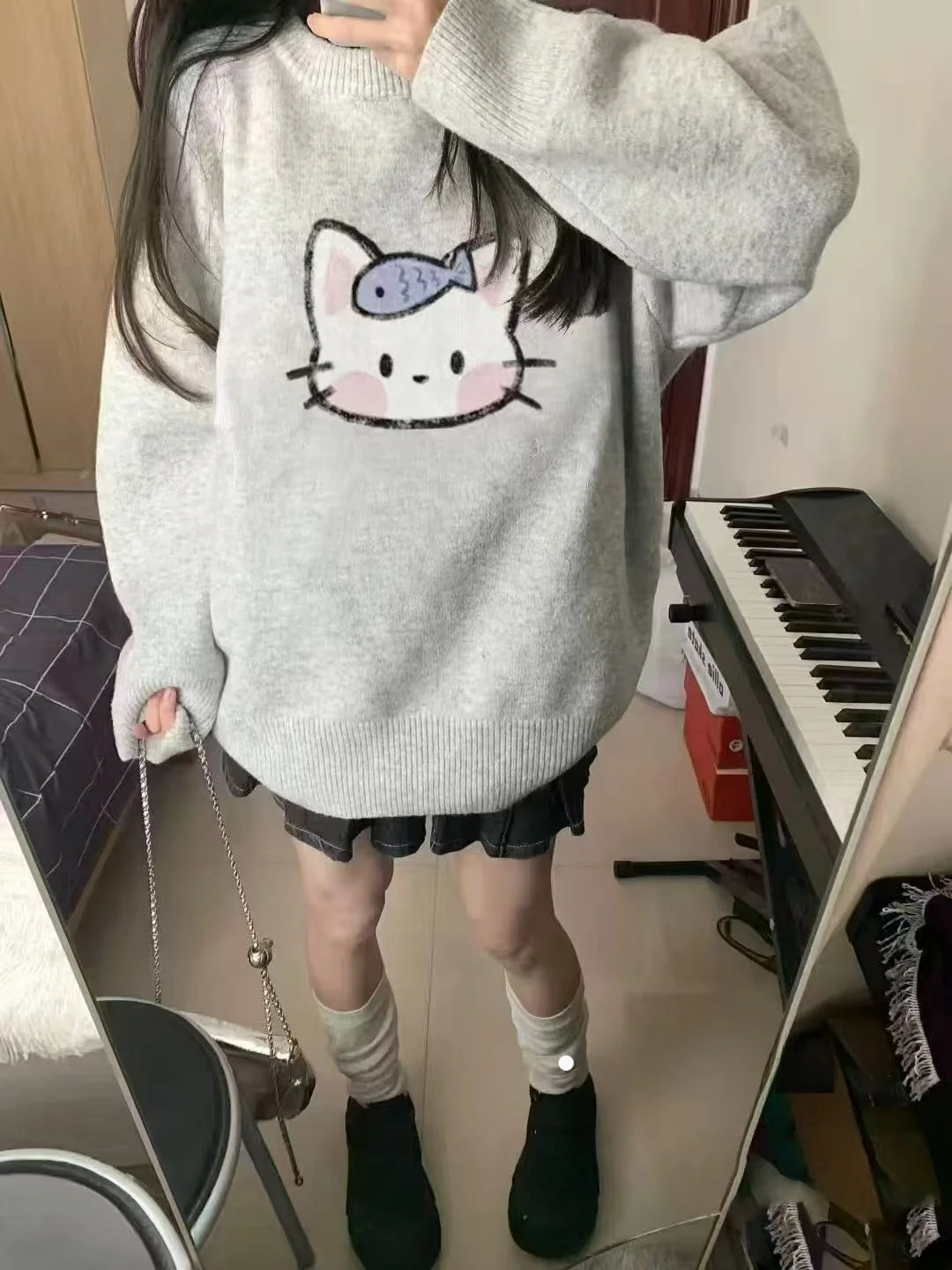 ay Cartoon Print Sweater Women's Winter Korean Sle Loose Soft Knitted Top Sweet Sle Warmth Heating Function
ay Cartoon Print Sweater Women's Winter Korean Sle Loose Soft Knitted Top Sweet Sle Warmth Heating Function