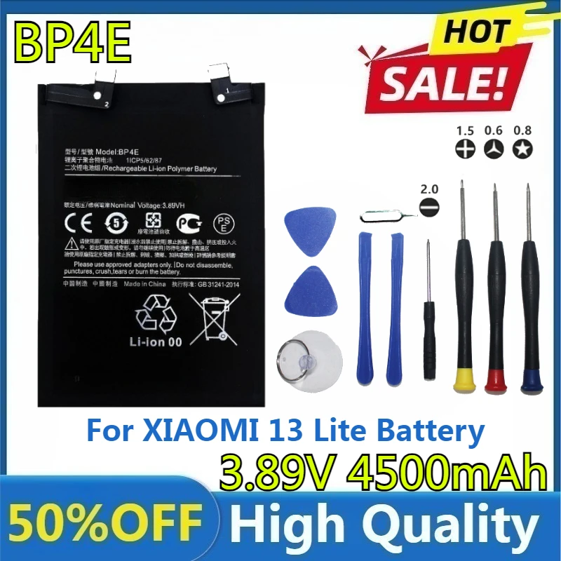 Новая высококачественная сменная батарея BP4E BP4E для XIAOMI 13 Lite + инструменты
Новая высококачественная сменная батарея BP4E BP4E для XIAOMI 13 Lite + инструменты