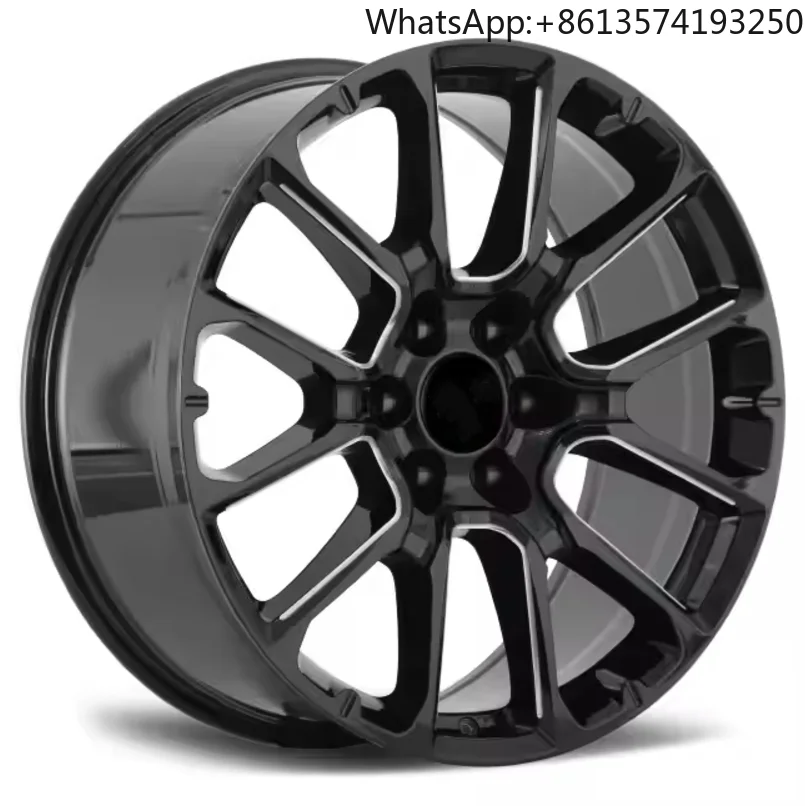 For22 Inch 9.5j 6 Holes 139.7mm Black Aluminum Alloy Wheel and Rims