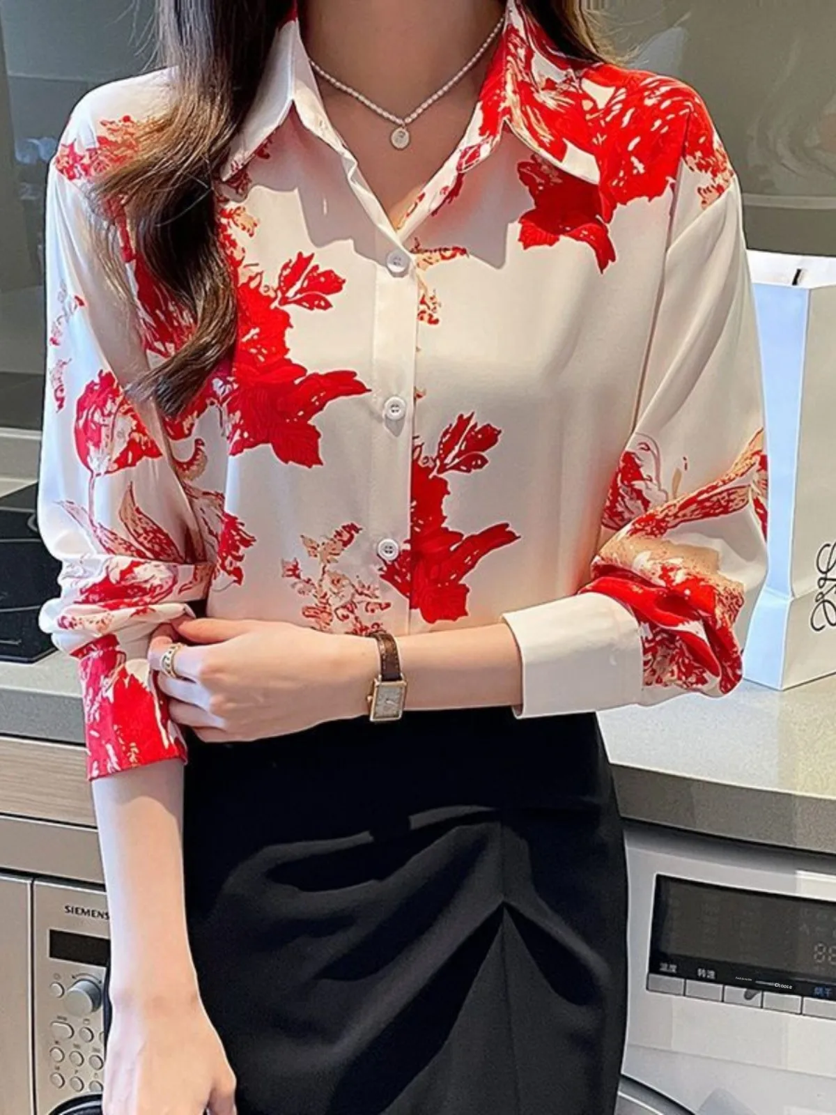 Ele Floral Print Turn-down Collar Women's irt Sweet Sle Commute Basic Fit Long Sve Polyester Spring Autumn New Arr...
Ele Floral Print Turn-down Collar Women's irt Sweet Sle Commute Basic Fit Long Sve Polyester Spring Autumn New Arr...
