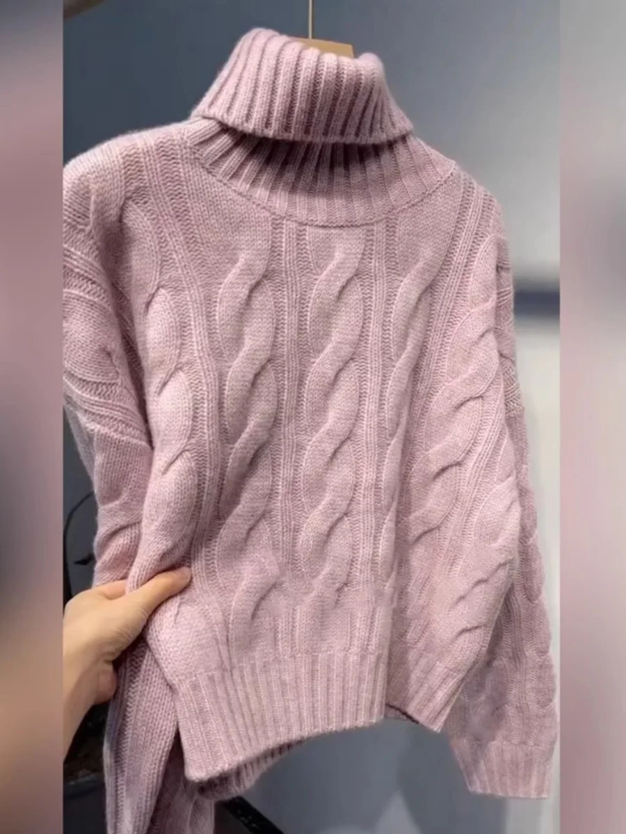 Elegant Thickened Pink High Collar Women's Knitwear Heavy Twist Winter Warm Top Fashionable Korean Style Long Sleeve Crew Nec...
Elegant Thickened Pink High Collar Women's Knitwear Heavy Twist Winter Warm Top Fashionable Korean Style Long Sleeve Crew Nec...