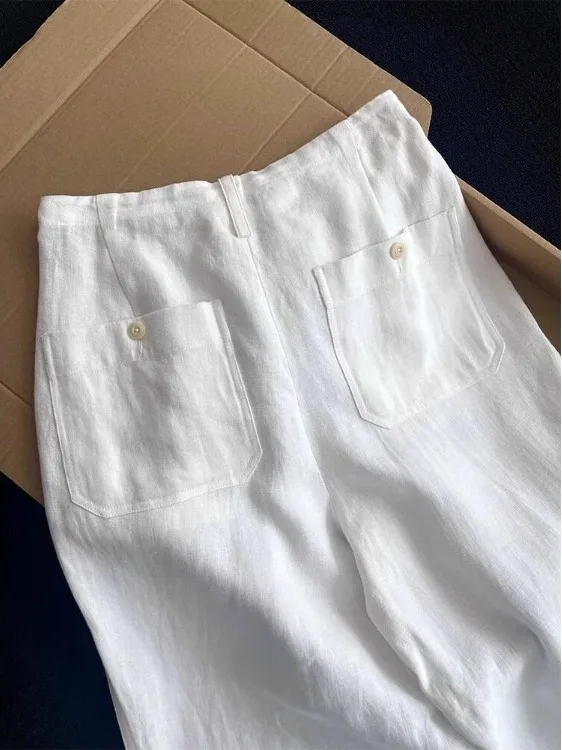 Summer 2026 New White Linen Pants Elastic Waist Drawstring Casual Slim Straight Long Pants for plus Size Women Casual Loose Fit
Summer 2026 New White Linen Pants Elastic Waist Drawstring Casual Slim Straight Long Pants for plus Size Women Casual Loose Fit