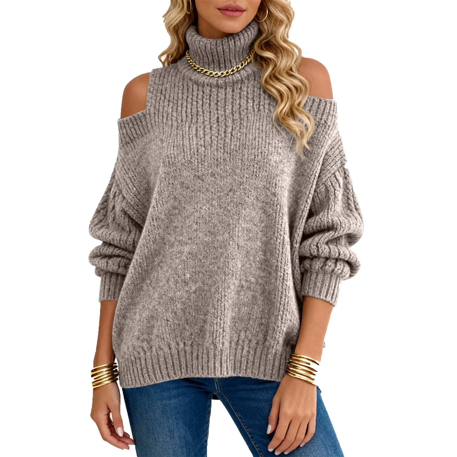 Women'S Relaxed Loose Long-Sleeved Turtleneck Pullover Solid Color Knit Sweater Woman Clothes Pulls Femmes Ropa De Mujer
Women'S Relaxed Loose Long-Sleeved Turtleneck Pullover Solid Color Knit Sweater Woman Clothes Pulls Femmes Ropa De Mujer