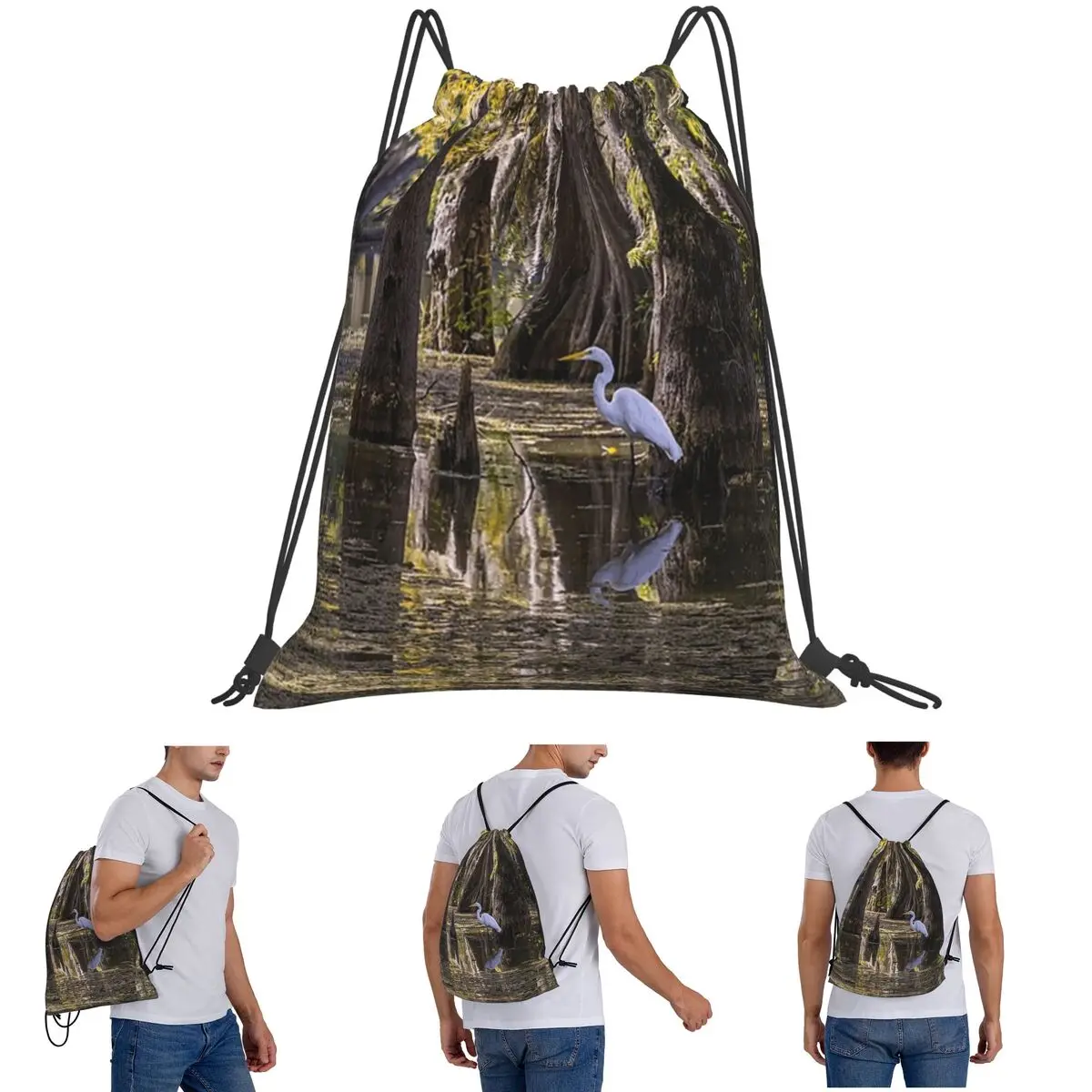 Snowy Egret In The Swamp Backpacks Fashion Drawstring Bundle Pocket Sports Bag Book Bags for Travel School
Snowy Egret In The Swamp Backpacks Fashion Drawstring Bundle Pocket Sports Bag Book Bags for Travel School