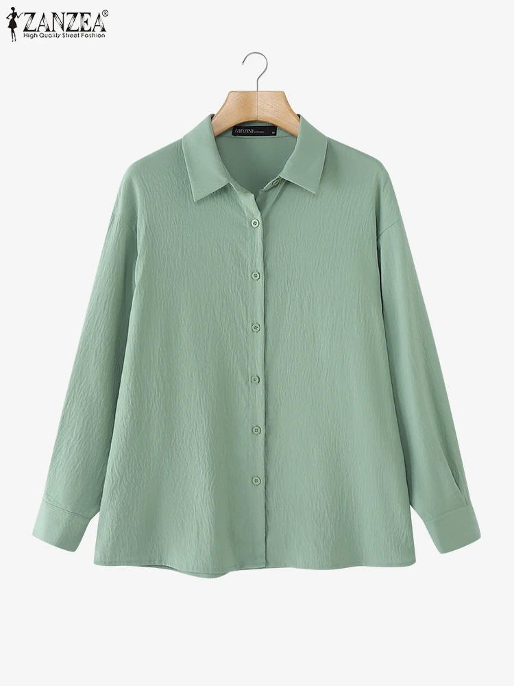 Holiday Long Sleeve Shirts ZANZEA Women Solid Color Blouse Office Lady Lapel Collar Tops Tunics 2025 Summer Basic Button Blusas
Holiday Long Sleeve Shirts ZANZEA Women Solid Color Blouse Office Lady Lapel Collar Tops Tunics 2025 Summer Basic Button Blusas