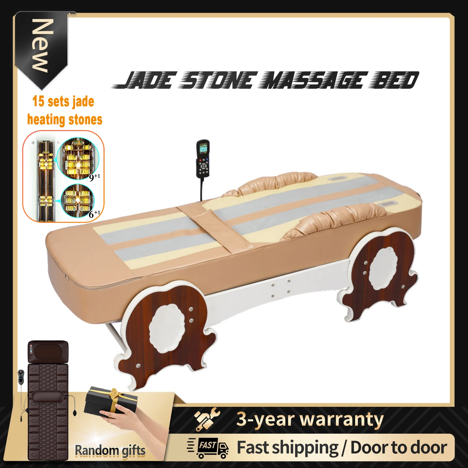 2025 jade massage bed electric Rolling Thermal Jade Stone Massage table Sofa 3D Shiatsu Heat Full Body Pain Relief Relaxation
2025 jade massage bed electric Rolling Thermal Jade Stone Massage table Sofa 3D Shiatsu Heat Full Body Pain Relief Relaxation