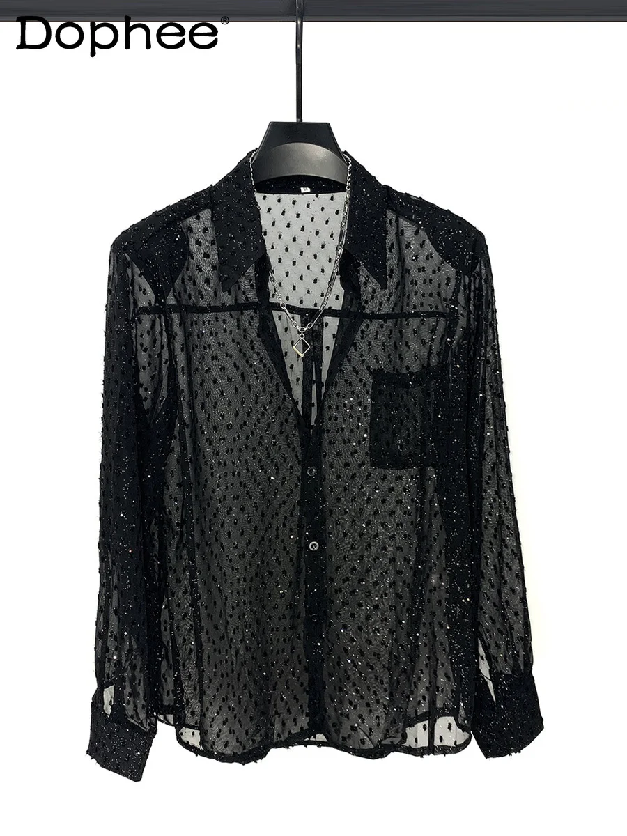 2025 Summer Thin Breathable Heavy Craft Gold Stamping Long Sleeve Shirt Men Fashion Trendy Loose Casual Turn-down Collar Shirt
2025 Summer Thin Breathable Heavy Craft Gold Stamping Long Sleeve Shirt Men Fashion Trendy Loose Casual Turn-down Collar Shirt