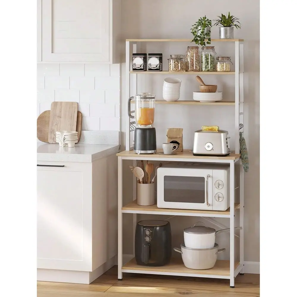 VASAGLE Coffee Bar, 31.5 Inches Bakers Rack For Kitchen With Storage, 6Tier Kitchen Shelves With 6 Hooks, Microwave Stand, Indus
VASAGLE Coffee Bar, 31.5 Inches Bakers Rack For Kitchen With Storage, 6Tier Kitchen Shelves With 6 Hooks, Microwave Stand, Indus