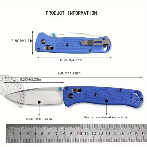 BM 535 EDC Knife Drop-Point Blade Nylon Wave Fiber Handle Tactical Outdoor Hunting Camp Self-defense Multifunctional Tools