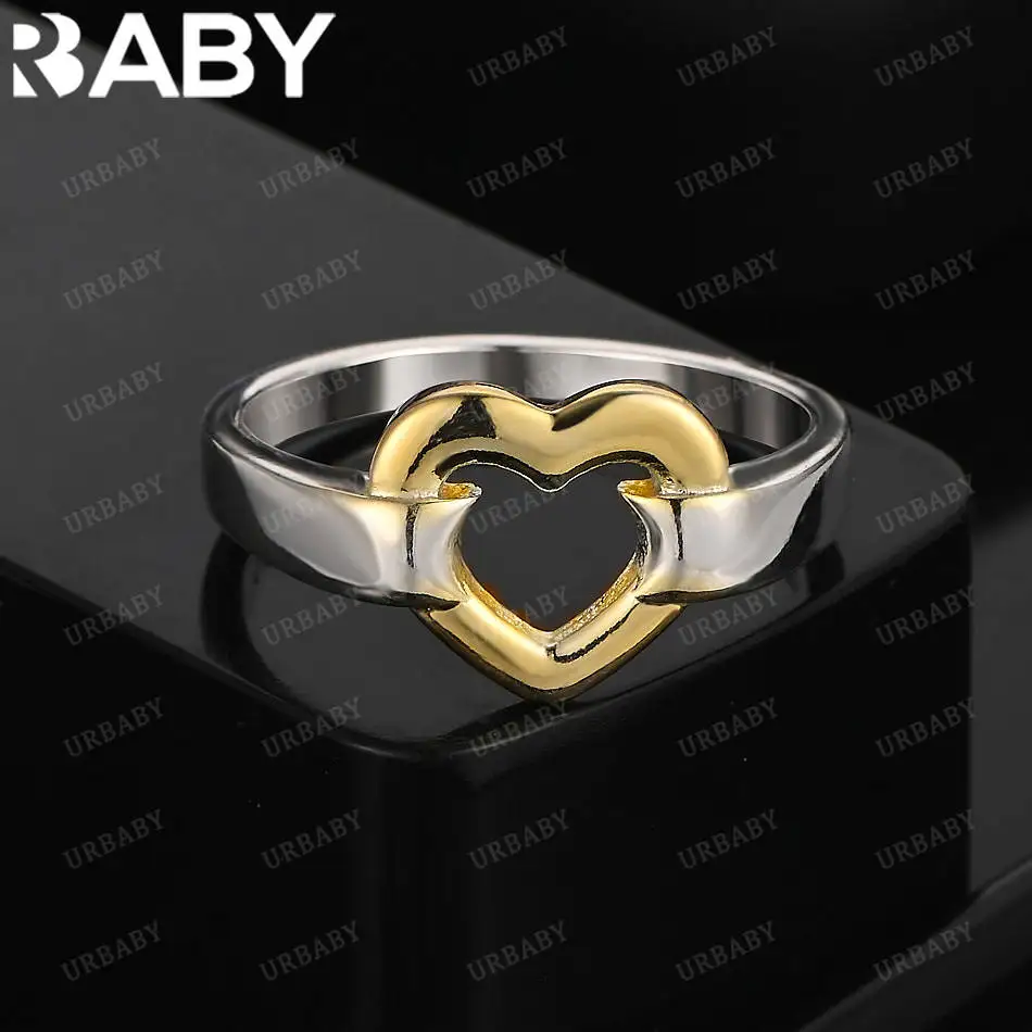 URBABY 925 Sterling Silver Yellow Heart Ring For Women Fashion Jewelry Vintage Grace Charm Noble Party Birthday Gifts 
URBABY 925 Sterling Silver Yellow Heart Ring For Women Fashion Jewelry Vintage Grace Charm Noble Party Birthday Gifts