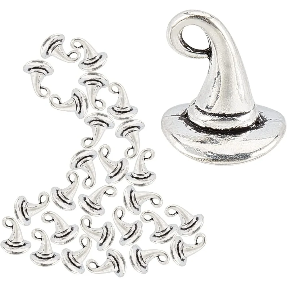 60 шт., подвески в виде шляпы ведьмы, подвески в виде шляпы волшебника, волшебная шляпа, подвески из сплава в тибетском стиле для изготовления ювелирных изделий, очаровательные комплекты для Хэллоуина
60 шт., подвески в виде шляпы ведьмы, подвески в виде шляпы волшебника, волшебная шляпа, подвески из сплава в тибетском стиле для изготовления ювелирных изделий, очаровательные комплекты для Хэллоуина