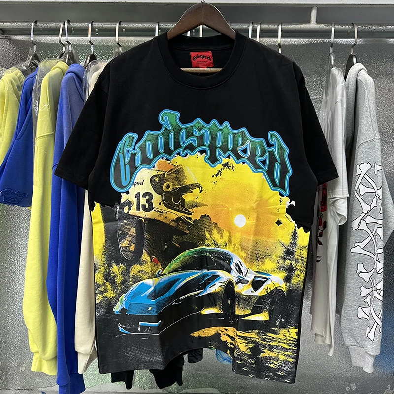 Men's Women's Clothing GOD SPEED T-shirt Top 25ss Street Loose Breathable Racing Sunset Print Godspeed Roundneck Short Sleeve
Men's Women's Clothing GOD SPEED T-shirt Top 25ss Street Loose Breathable Racing Sunset Print Godspeed Roundneck Short Sleeve