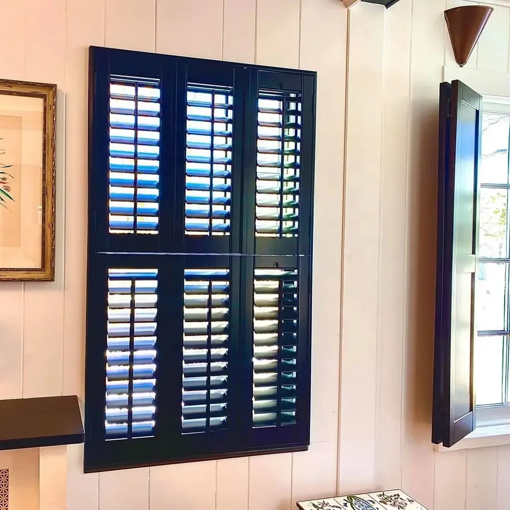 Customization Wholesale Modern Design Custom Aluminum PVC Louver Window Shutters Adjustable Horizontal Opening Pattern