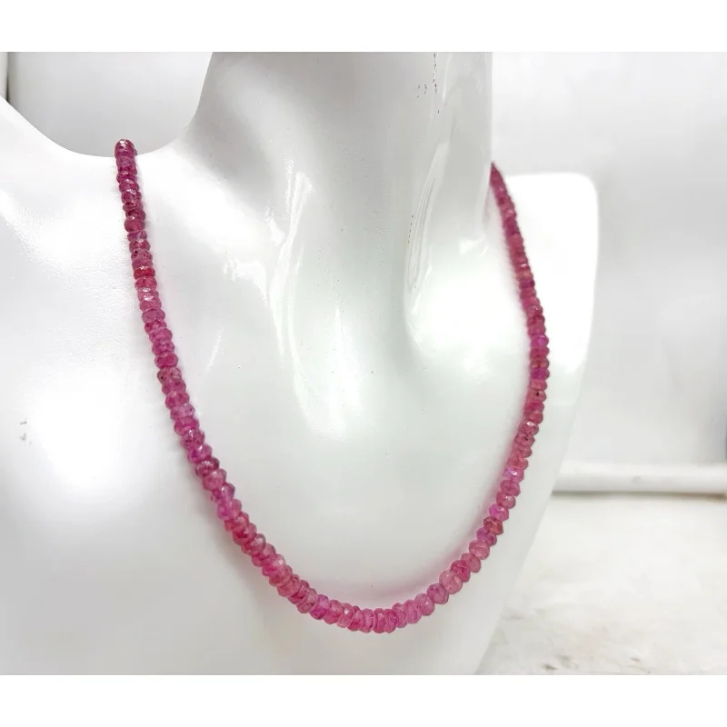 Elegant Pink Ruby Necklace 20” Round Faceted 4–5mm Sterling Silver
Elegant Pink Ruby Necklace 20” Round Faceted 4–5mm Sterling Silver