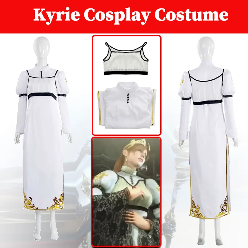 Women Game DMC Kyrie Roleplay Cosplay Costume Female Disguise White Dress Outfits Adult Girls Halloween Party Carnival Suits
Women Game DMC Kyrie Roleplay Cosplay Costume Female Disguise White Dress Outfits Adult Girls Halloween Party Carnival Suits