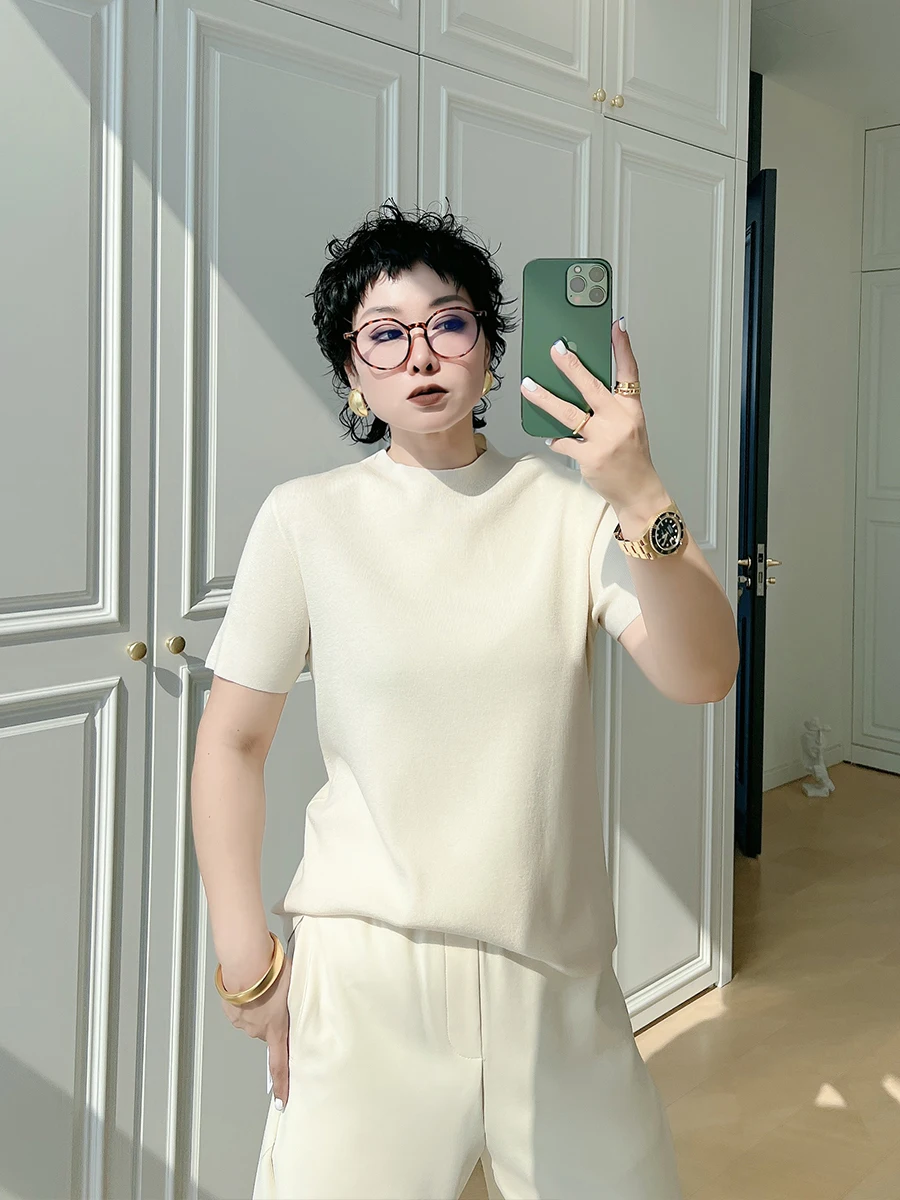 Korean Sle ort Sve Knitted Top plus Size Women's Basic Casual Underwear Large Clothes Faionable oulder Line
Korean Sle ort Sve Knitted Top plus Size Women's Basic Casual Underwear Large Clothes Faionable oulder Line