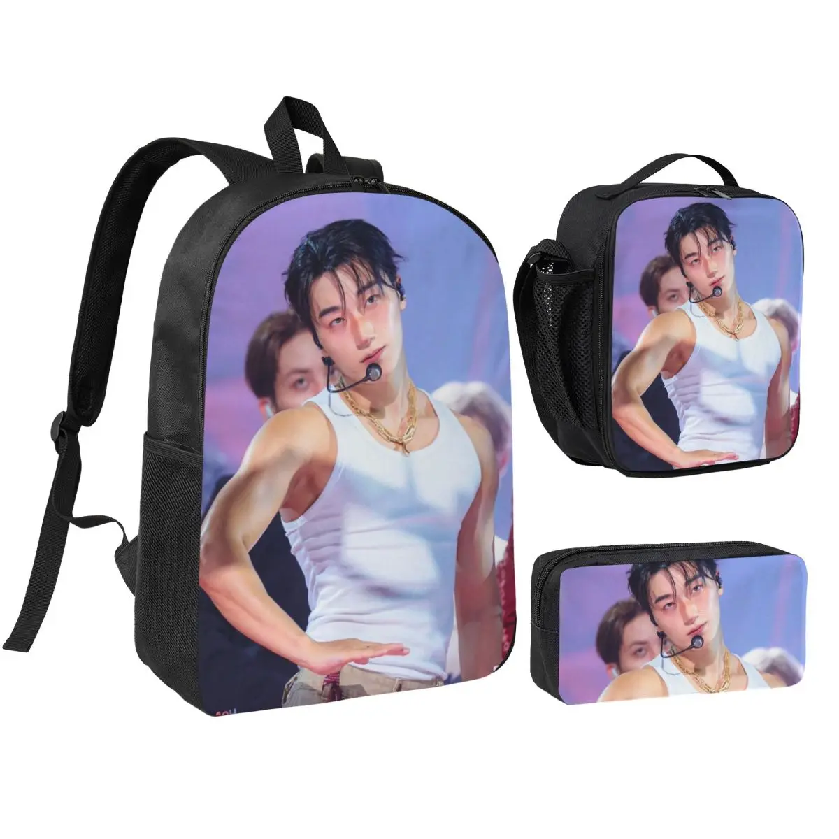 3Pcs Choi San Bad Ateezs Backpack Set for Boy Girl Pencil Boxes Bookbag Sets with Lunch Box For School Students Knapsack
3Pcs Choi San Bad Ateezs Backpack Set for Boy Girl Pencil Boxes Bookbag Sets with Lunch Box For School Students Knapsack