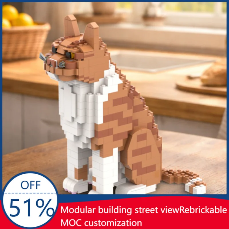 787PCS MOC Customized animal module Orange Cat Building Blocks Model DIY Puzzle Collection Creative Assembly Adult holiday Gifts
787PCS MOC Customized animal module Orange Cat Building Blocks Model DIY Puzzle Collection Creative Assembly Adult holiday Gifts