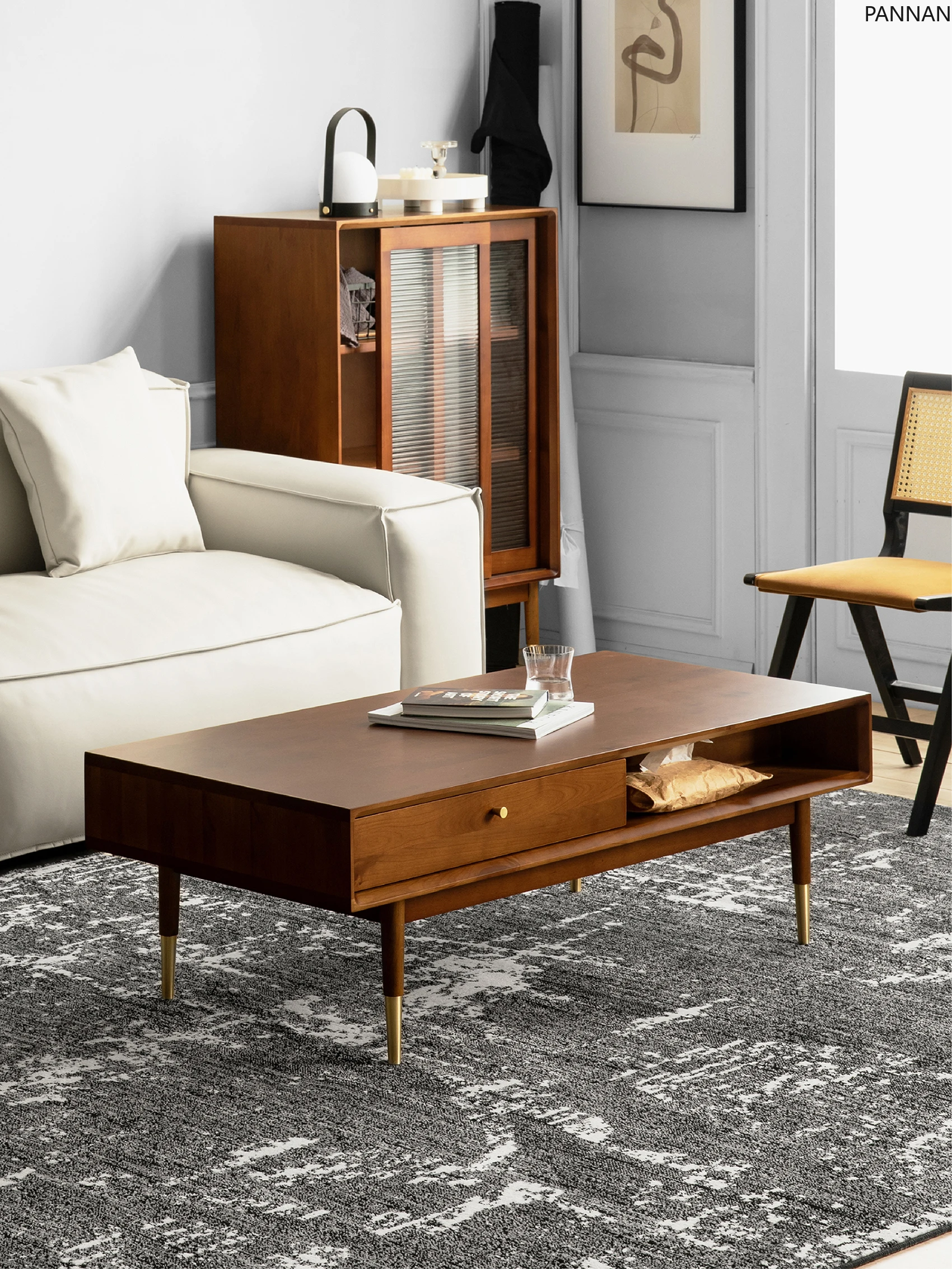 Cherry solid wood tea table Nordic medieval modern coffee table TV cabinet combination
Cherry solid wood tea table Nordic medieval modern coffee table TV cabinet combination
