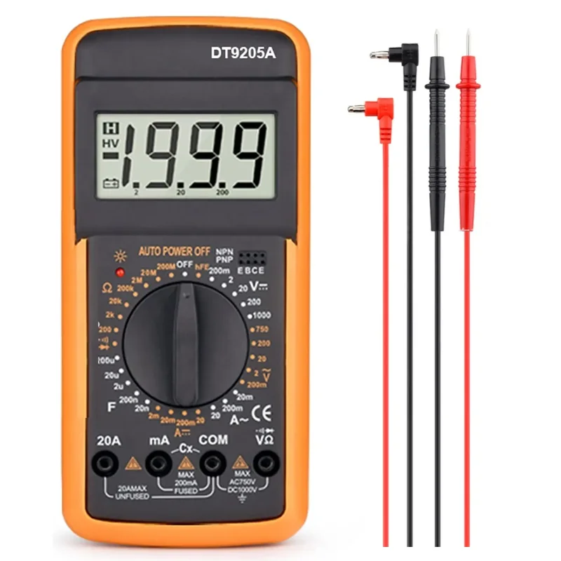 DT9502A Digital Ammeter Voltmeter Multifunction Multimeter AC/DC Resistance Capacitance Transistor Tester Backlight NCV Ammeter
DT9502A Digital Ammeter Voltmeter Multifunction Multimeter AC/DC Resistance Capacitance Transistor Tester Backlight NCV Ammeter
