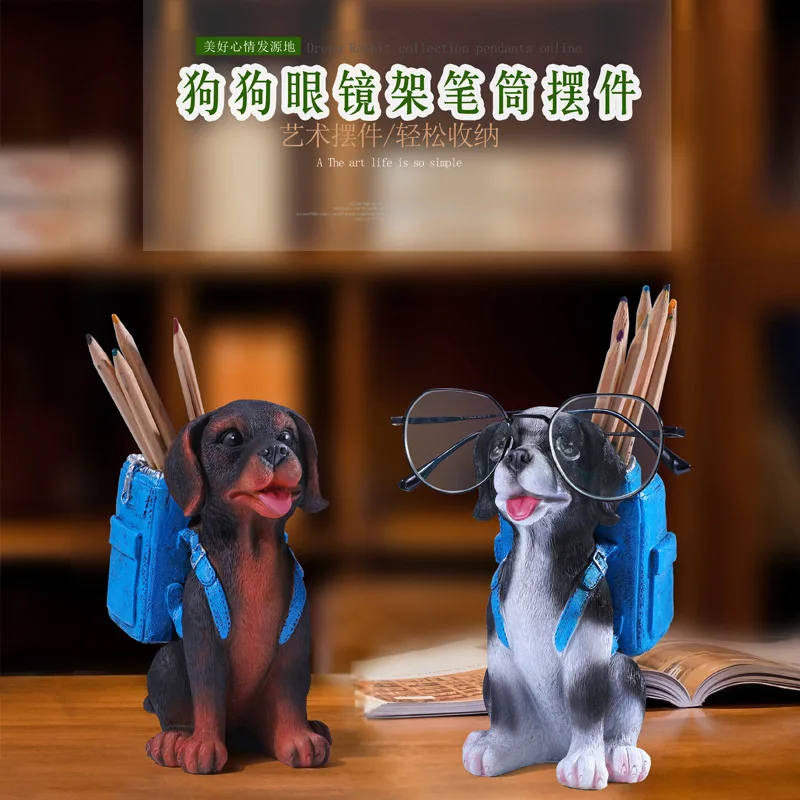 Cartoon pet dog spectacle frame pen holder, office desktop spectacle frame storage accessories. Cute dog creative pen holder
Cartoon pet dog spectacle frame pen holder, office desktop spectacle frame storage accessories. Cute dog creative pen holder
