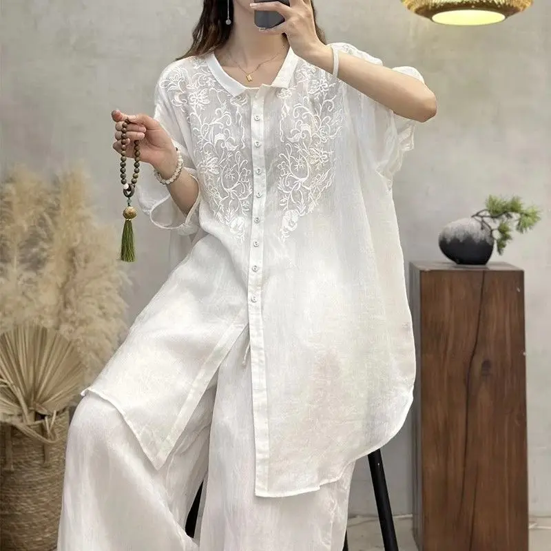 Vintage Summer Heavy Elegant Embroidery Thin Blouse Y2k Aesthetic Mid-length All Match Lazy Shirts Harajuku Single Breasted Tops
Vintage Summer Heavy Elegant Embroidery Thin Blouse Y2k Aesthetic Mid-length All Match Lazy Shirts Harajuku Single Breasted Tops