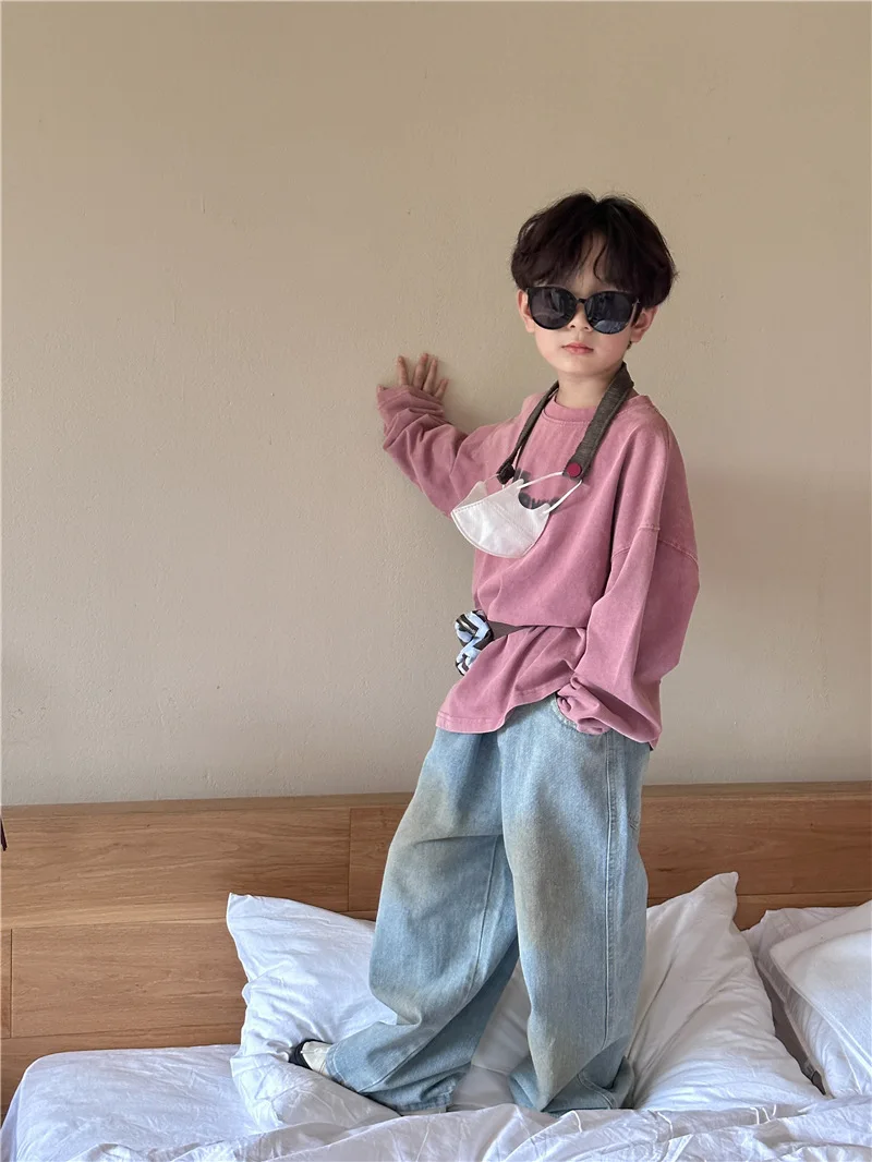 Spring 2024 Korean Toddler Boy Pullovers Cotton Letter Printed Baby Boy Top Solid Long Sleeve Loose Versatile Young Kid Boy Tees
Spring 2024 Korean Toddler Boy Pullovers Cotton Letter Printed Baby Boy Top Solid Long Sleeve Loose Versatile Young Kid Boy Tees