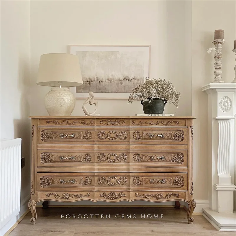 American country solid wood chest retro old carved bedroom drawer cabinet storage cabinet three bucket cabinet complete
American country solid wood chest retro old carved bedroom drawer cabinet storage cabinet three bucket cabinet complete