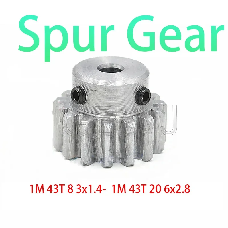 1PCS 1M Spur Gear Metal Transmission Gear 8-20mm Bore 45# Steel 1M 43 Tooth Pinion Gear Metal Mod 1 Motor Convex Gear
1PCS 1M Spur Gear Metal Transmission Gear 8-20mm Bore 45# Steel 1M 43 Tooth Pinion Gear Metal Mod 1 Motor Convex Gear
