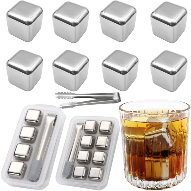 4/6/8/12Pcs Stainless Steel Ice Cubes and Clamp Set Reusable Quick Freezing Ice Cubes for Whiskey Wine Cooling Cube Bar Tools
4/6/8/12Pcs Stainless Steel Ice Cubes and Clamp Set Reusable Quick Freezing Ice Cubes for Whiskey Wine Cooling Cube Bar Tools