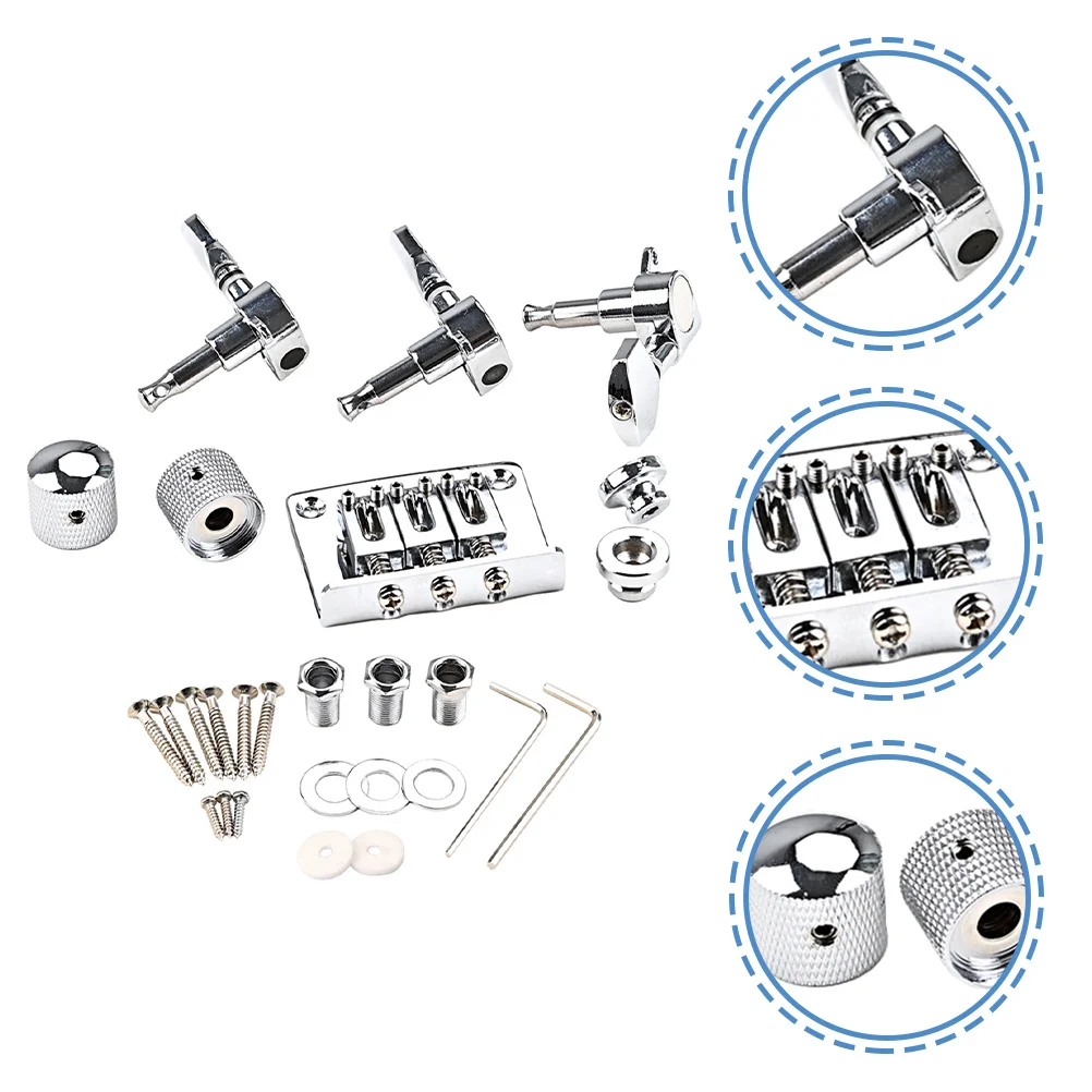 1 set 1 Set 3-String Guitar Bridge Accessories Parts For Diy Replacement Vintage Style Durable Luthier Tool Guitar 
1 set 1 Set 3-String Guitar Bridge Accessories Parts For Diy Replacement Vintage Style Durable Luthier Tool Guitar