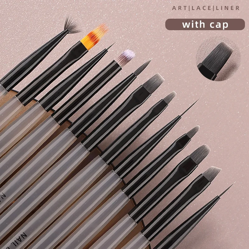 12Pcs Professional Nail Art Brush Acrylic Lace Ombre Design Nail Tool Light Gray Transparent Color Acrylic Handle Nail Supplies
12Pcs Professional Nail Art Brush Acrylic Lace Ombre Design Nail Tool Light Gray Transparent Color Acrylic Handle Nail Supplies