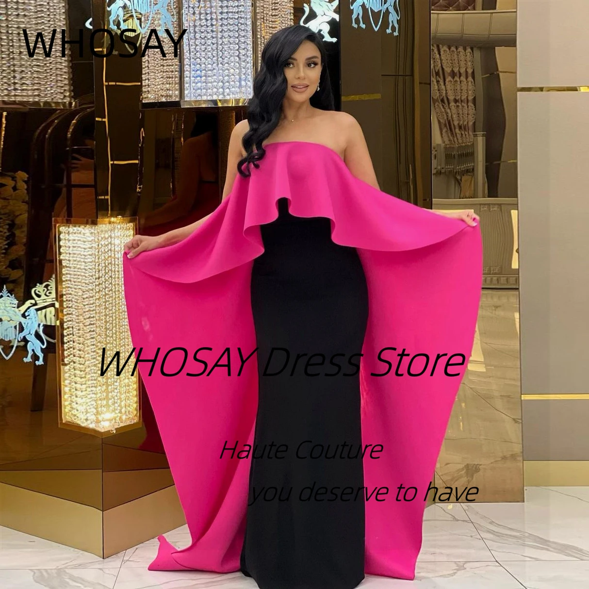 WHOSAY Black Prom Dresses Elegant Women Wear Contrast Color Long Overskirts Evening Party Zipper Back Special Occasion Gowns
WHOSAY Black Prom Dresses Elegant Women Wear Contrast Color Long Overskirts Evening Party Zipper Back Special Occasion Gowns