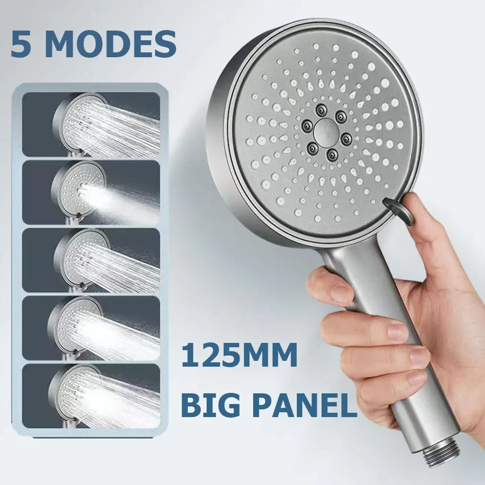 Big Panel Shower Head 5 Modes Adjustable Black High Pressure Shower Spa Nozzle Handheld Showerhead Bathroom Accessories
Big Panel Shower Head 5 Modes Adjustable Black High Pressure Shower Spa Nozzle Handheld Showerhead Bathroom Accessories