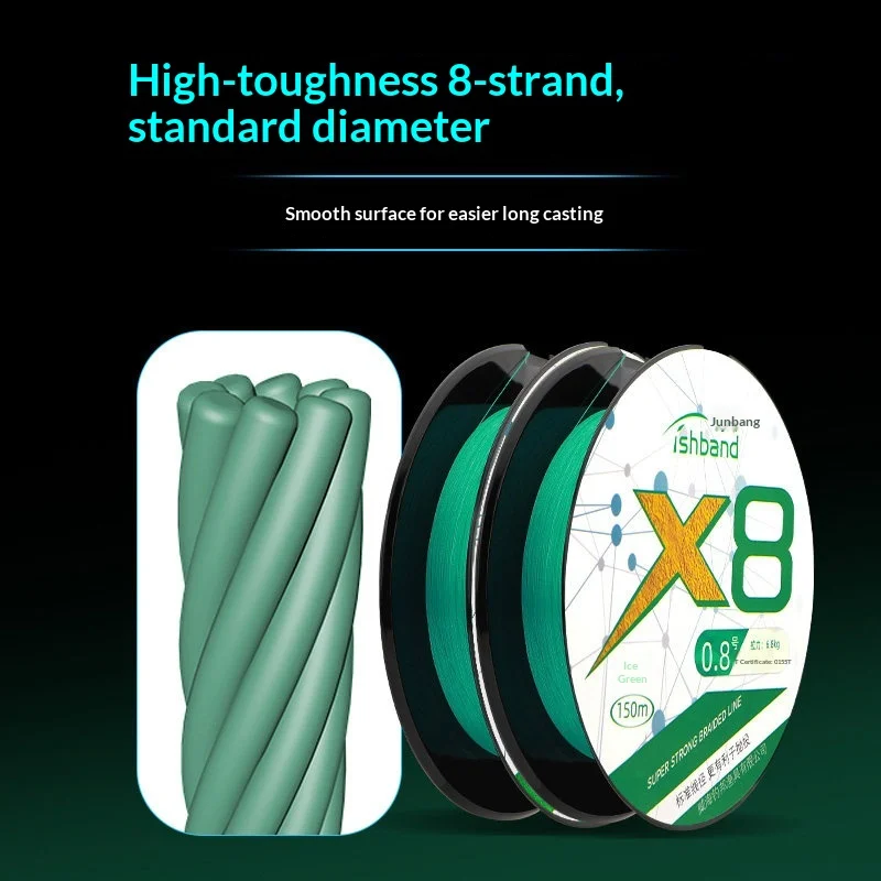 Diaobang Ice Green Fishing Line Standard Line Diameter 150 Meters, 8-Weave Pe Line, Dali Road, Yawei Line, No Increase In Number
Diaobang Ice Green Fishing Line Standard Line Diameter 150 Meters, 8-Weave Pe Line, Dali Road, Yawei Line, No Increase In Number
