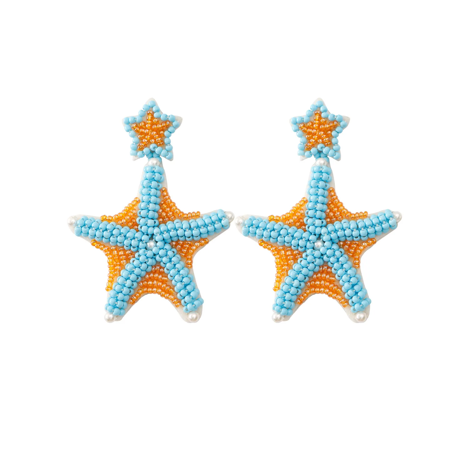 Rice bead earrings Originality Sea star Design Geometry Hand knitting Bohemia Alloy Fashion Simple Beaded earrings
Rice bead earrings Originality Sea star Design Geometry Hand knitting Bohemia Alloy Fashion Simple Beaded earrings