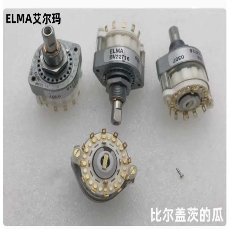 1 PCS German ELMA BV22716 gold-plated band switch with 1 blade and 12 gears, adjustable shaft length of 20mm
1 PCS German ELMA BV22716 gold-plated band switch with 1 blade and 12 gears, adjustable shaft length of 20mm