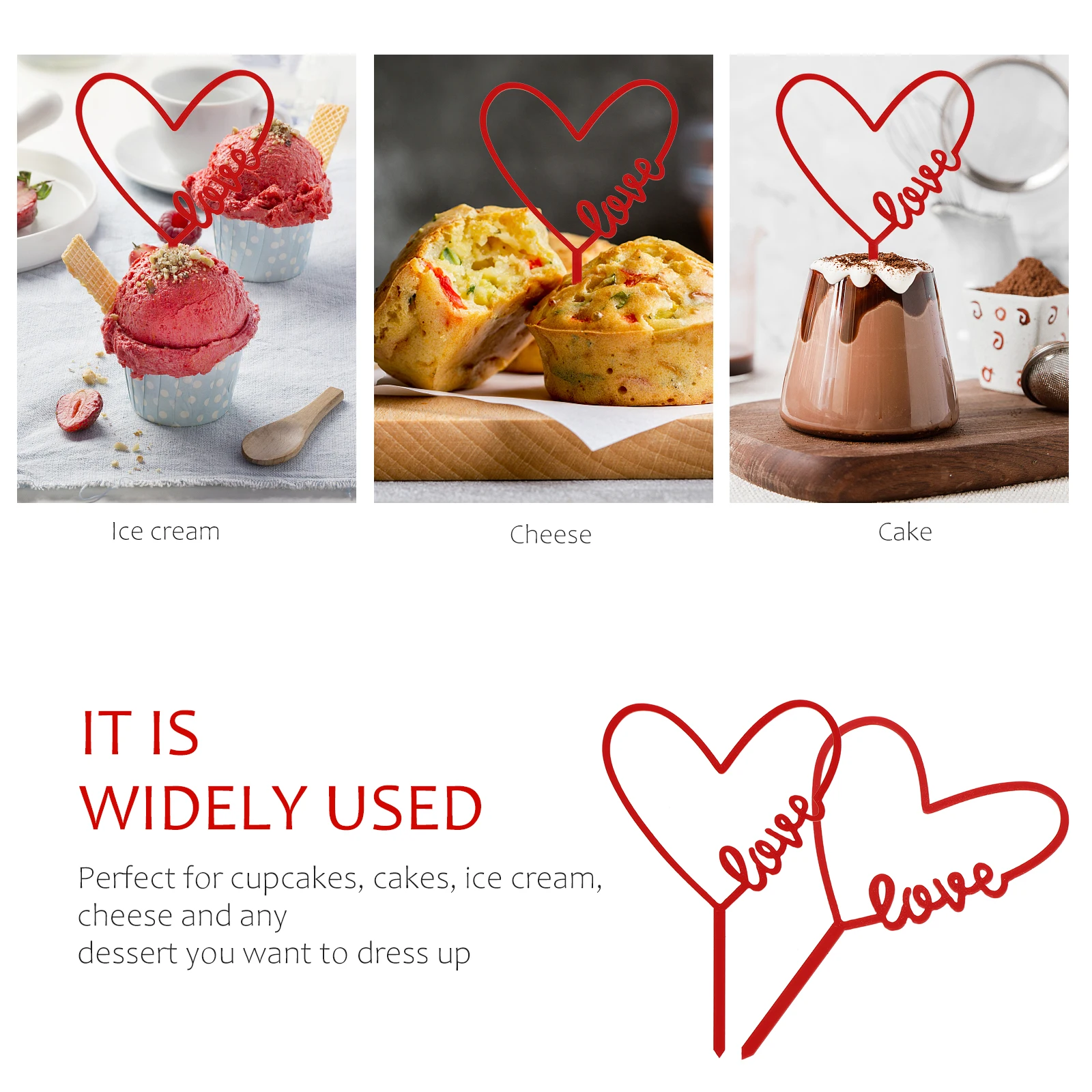 10 pcs Shape Acrylic Cake Toppers Love Theme Wedding Wedding Cake Inserts Party Decorations Charming Dessert Ornaments Red 
10 pcs Shape Acrylic Cake Toppers Love Theme Wedding Wedding Cake Inserts Party Decorations Charming Dessert Ornaments Red