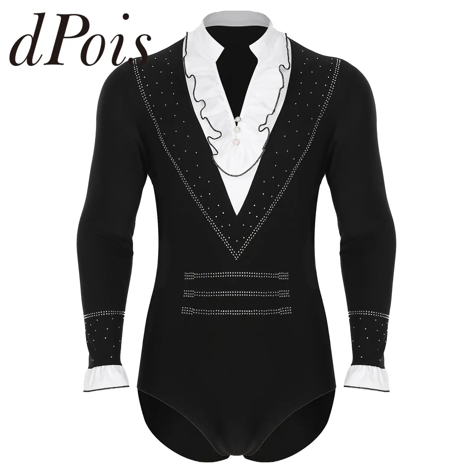 Mens Gymnastics Jumpsuit Sparkly Rhinestone Figure Skating Leotard Long Sleeve Ballet Latin Dance Bodysuit Chacha Tango Costume
Mens Gymnastics Jumpsuit Sparkly Rhinestone Figure Skating Leotard Long Sleeve Ballet Latin Dance Bodysuit Chacha Tango Costume