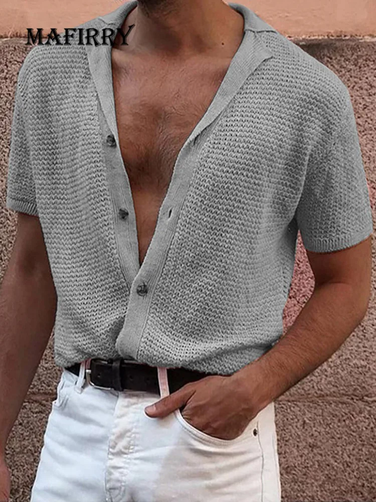 Men Summer Solid Polos Daily Style V-Neck Knitwear Button Casual Male Tees Streetwear Short Sleeve Loungewear Cardigan Top Shirt
Men Summer Solid Polos Daily Style V-Neck Knitwear Button Casual Male Tees Streetwear Short Sleeve Loungewear Cardigan Top Shirt